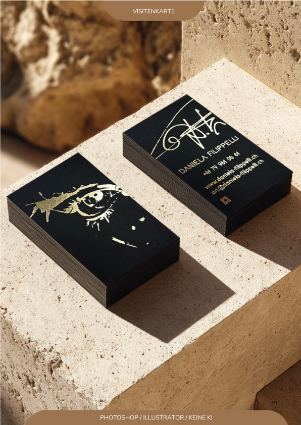 Visitenkartendesign Schwarz Gold