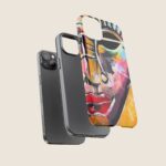 Farbenfrohes Frosch-Artwerk „Kambositolino“ von Daniela Filippelli – moderne, verspielte Komposition mit Neonakzenten und dynamischen Linien