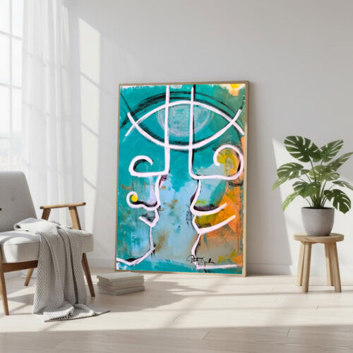 Hochwertiger Fine Art Print in moderner Wohnraum-Inszenierung – exklusive Kunst Edition von Daniela Filippelli.