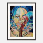 Synesthesia – farbenfrohes zeitgenössisches Porträt mit Violine von Daniela Filippelli