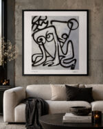 FEELINGS – abstraktes Kunstwerk von Daniela Filippelli in Schwarz, Weiss und Grau