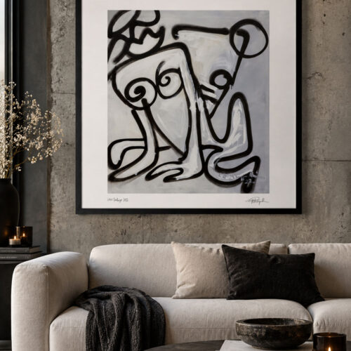 FEELINGS – abstraktes Kunstwerk von Daniela Filippelli in Schwarz, Weiss und Grau