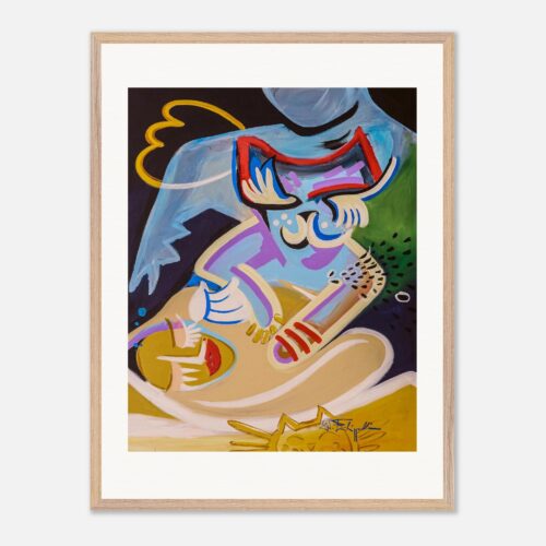 Lichtpfote – farbenfroher moderner Kunstdruck von Daniela Filippelli