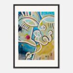The Kiss – abstrakter Fine Art Print mit zwei küssenden Gesichtern von Daniela Filippelli